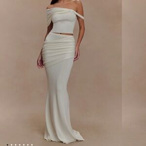 Meshki Irene gathered knit maxi skirt & knit top set